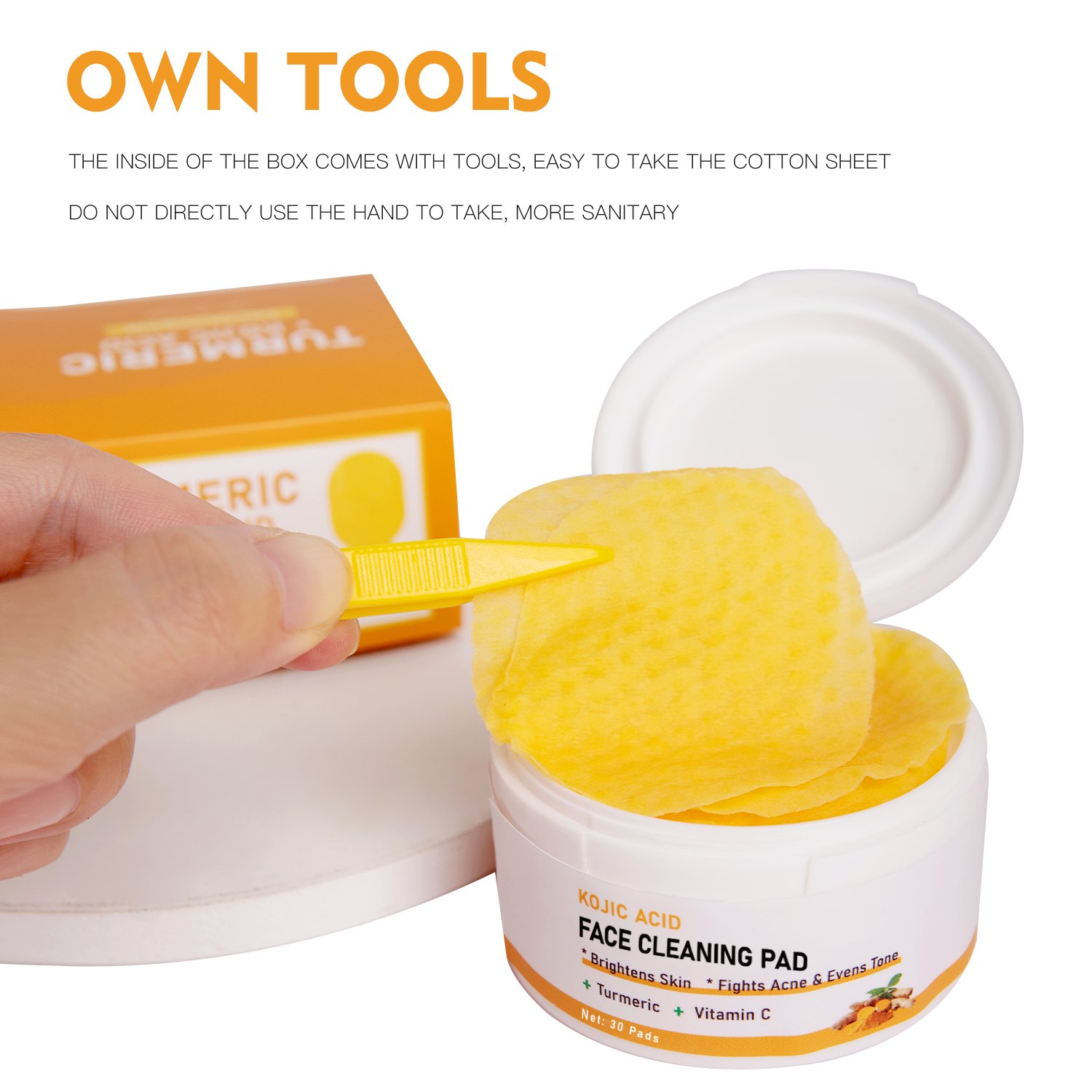 Очищающие подушечки с куркумой под частной торговой маркой оптом